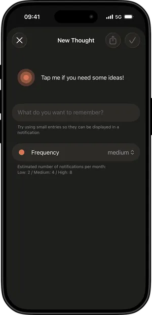 Mockup of an iPhone running the app.
